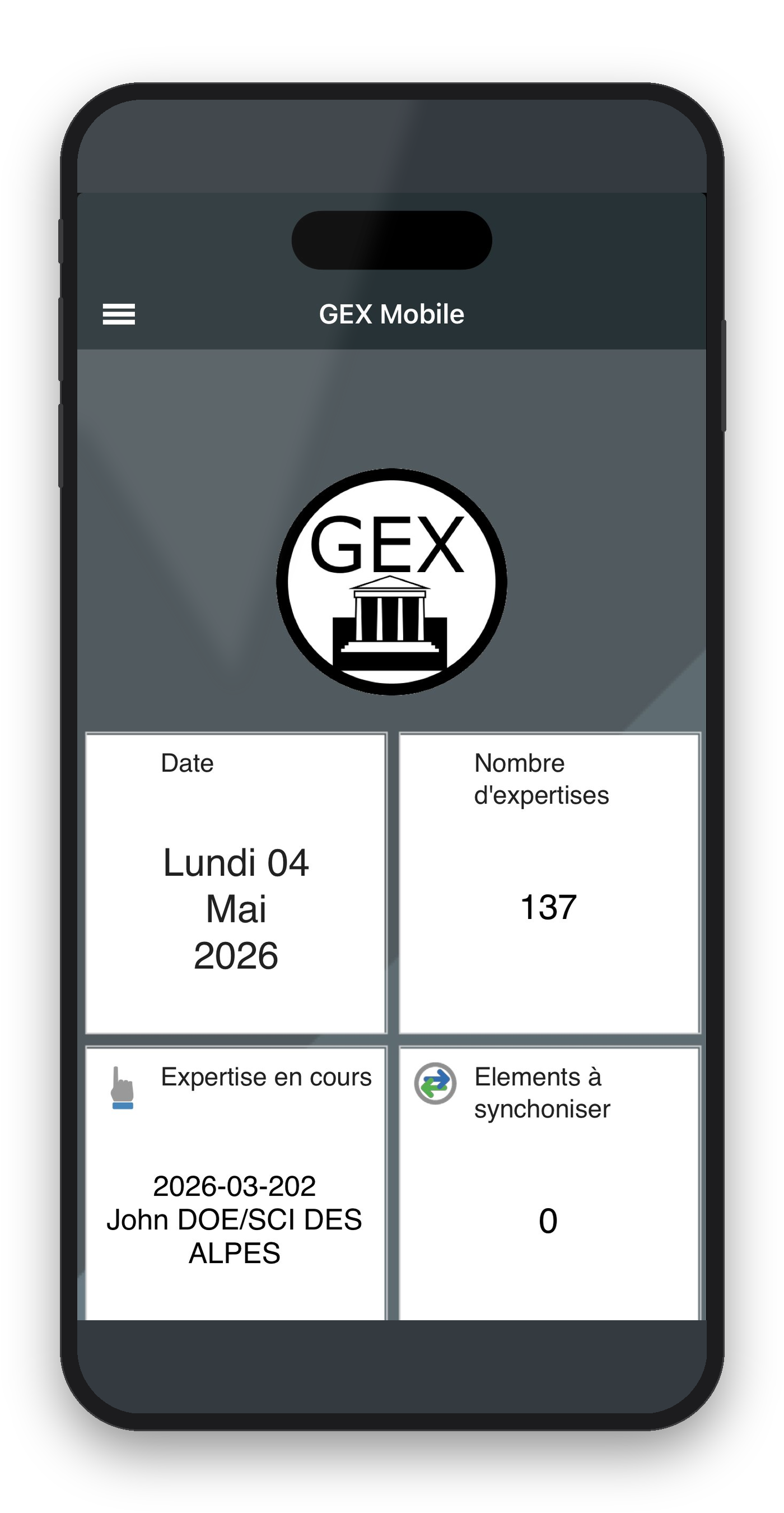Application mobile GEX Cloud sur smartphone